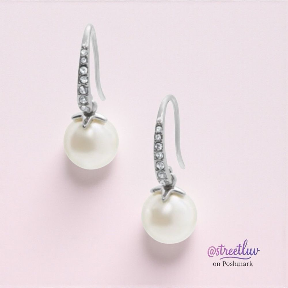 🔥 50% OFF | Stella & Dot Maddie Pearl Drop Earrings Elegant Silver